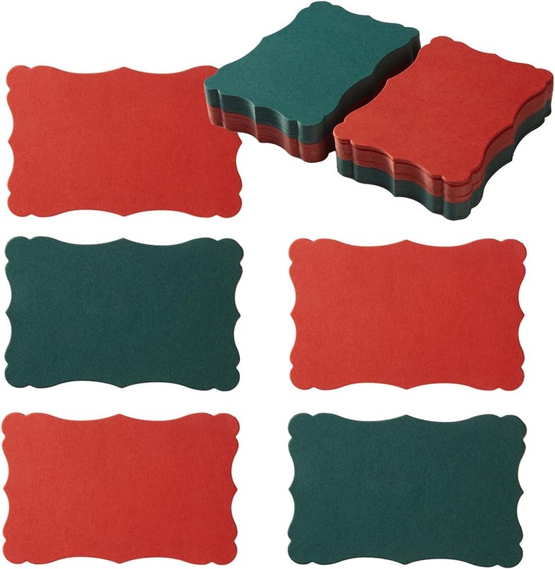 Toperd 120 Pieces Small Mini Business Cards Vintage Assorted Colors Blank Note Gift for Business, Gift Cards (Christmas Red Green) - Image 1